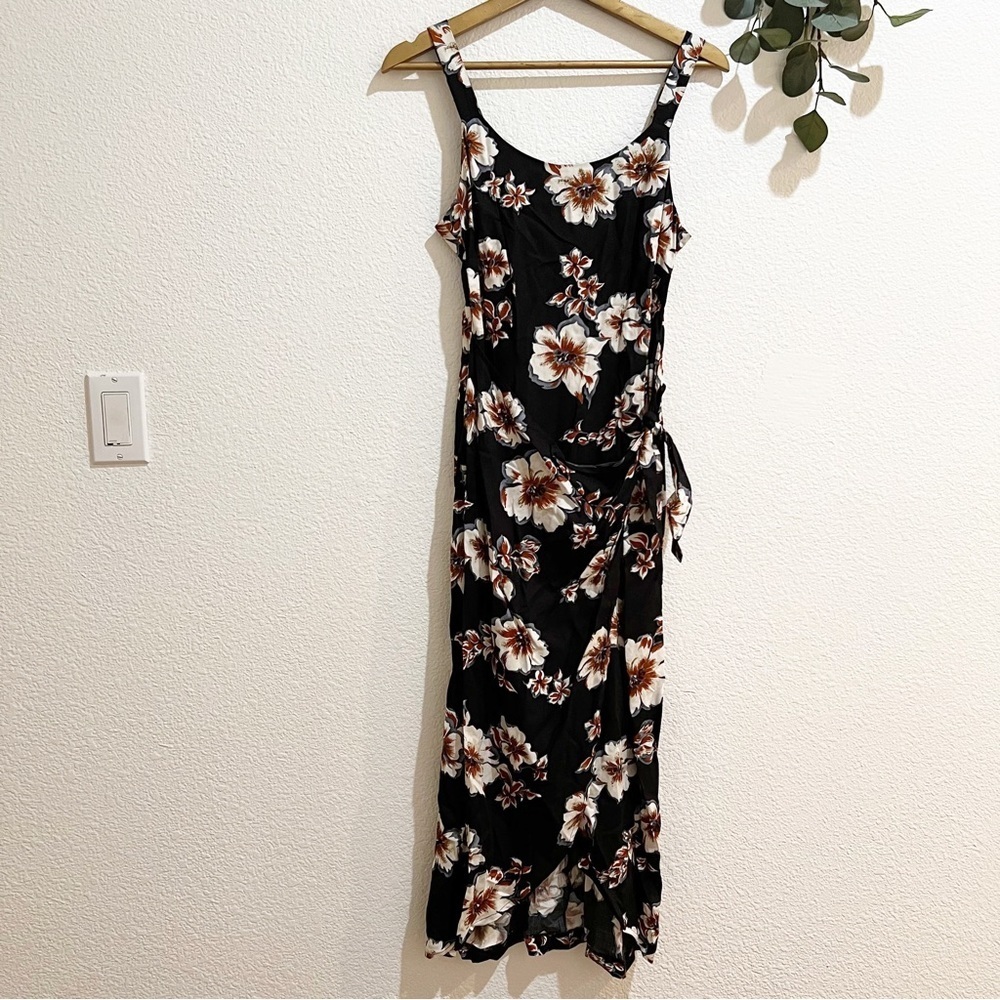 Jamie Brooke- Vintage Floral Wrap Midi Dress Small